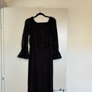 Adrianna Papell Black Lace Jumpsuit